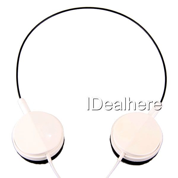 5mm White Over The Head Headphone Headset Ear Phone  