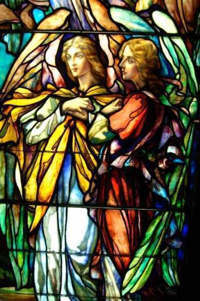 Tiffany   J.R. Lamb Angel Stained Glass Window 2 of 2  