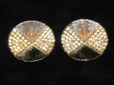   TIP TOE Signed Rhinestone & Silver Tone Dress Shoe Clips LN  