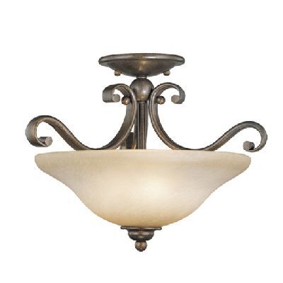 NEW 3 Light Pendant OR Semi Flush Mount Lighting Fixture, Bronze 