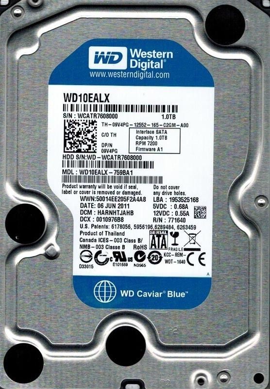 WESTERN DIGITAL 1TB WD10EALX 759BA1 DCM HARNHTJAHB  