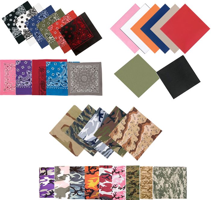 JUMBO SIZE Military Army Cotton BANDANAS 27 x 27 inch  