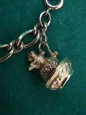 Vintage CHARM BRACELET Goldtone AVON Owl Phone Boot  