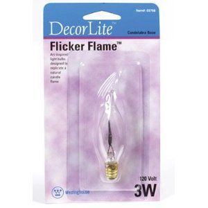 NEW WESTINGHOUSE FLICKER FLAME SHAPE BULB 3 WATTS  