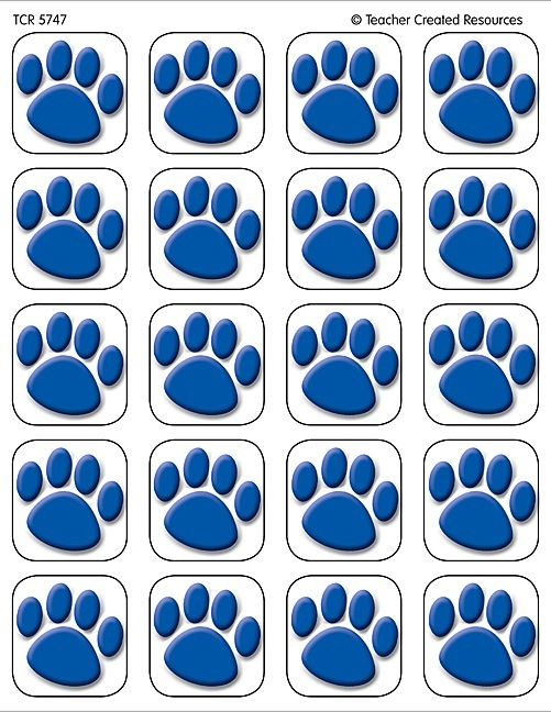 120 BLUE PAW PRINTS STICKERS Cats Dogs Paws NEW 088231957478  