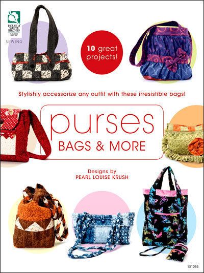 Purses, Bags & More Sewing Patterns Mini Tote Book Quilted Quilting 
