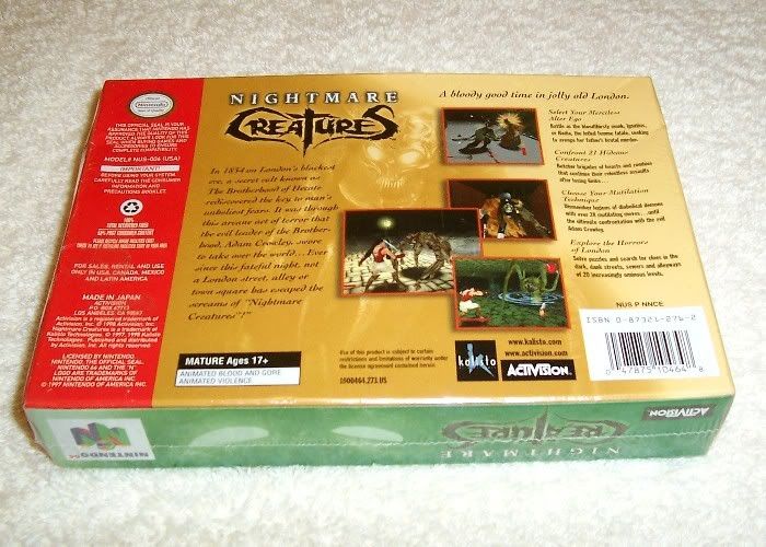 N64 Nightmare Creatures   NEW IN BOX   FACTORY SEAL  