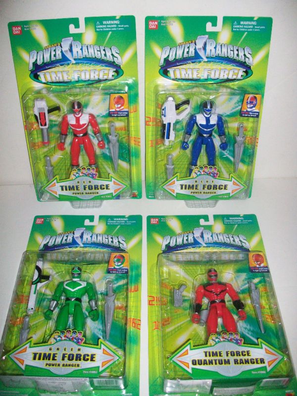 Power Rangers Time Force Red Blue Green Quantum MOC Set  