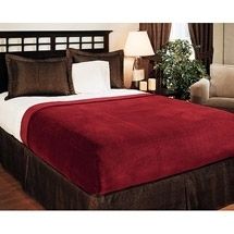 microfiber plush blanket KING Burgundy  