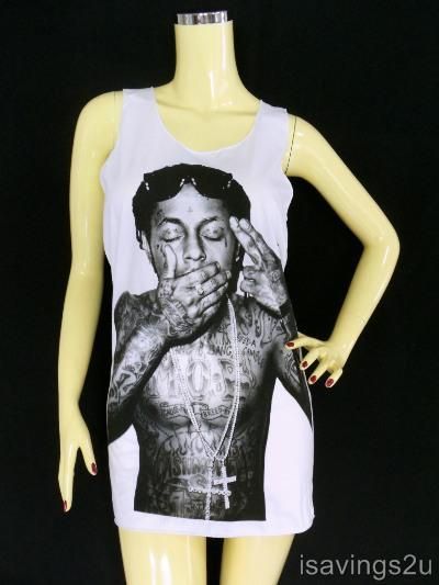 LIL WAYNE Tank Top, Young MONEY RAP Hip Hop, White SINGLET, T shirt 