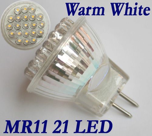 MR11 G4 Warm White 21 LED Spot Light Bulb Lamp 12V 1W  