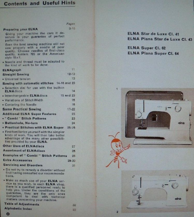 Elna Star Deluxe Cl 41Sewing Machine Manual On CD  