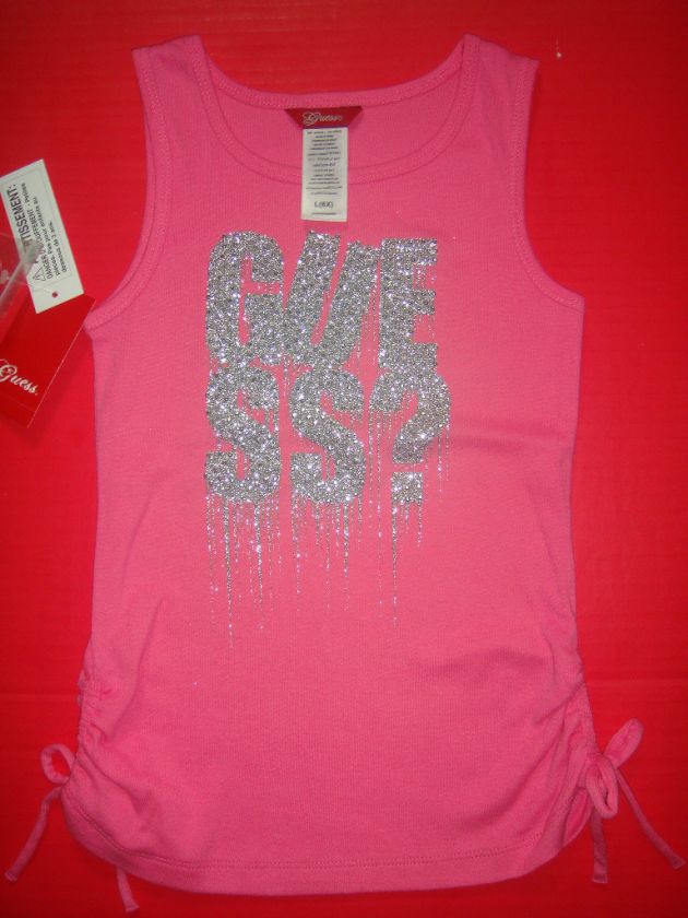 NWT GUESS Kids Tops Sophia Sparkle Stud Logo Sleeveless M,L,XL  