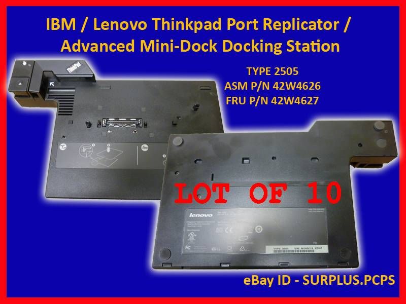 LOT of 10 IBM Lenovo ThinkPad Docking Station Port 2505  