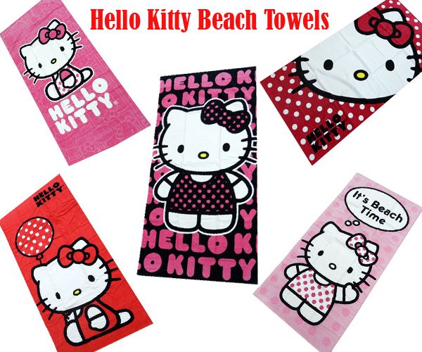 Hello Kitty Beach Towel Summer Collection 100% Cotton 5 Styles Brand 