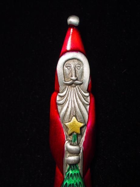 JJ Silver Pewter Old ST. NICHOLAS Santa Pin  