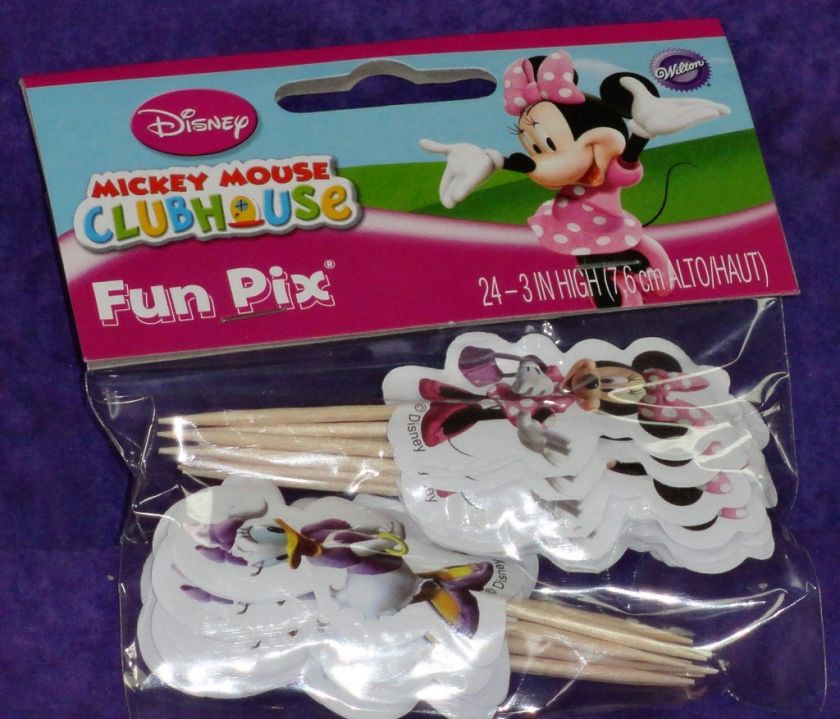 MINNIE MOUSE/DAISY FUN PIX, CUPCAKE PICKS, WILTON 24 CT  