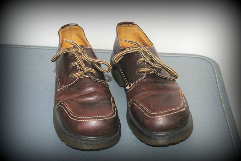 Vintage Oxblood Red Brown Doc Martens Chunky Shoes Size 5  
