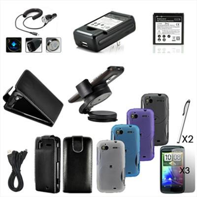 15 Accessory Bundle Battery Film For HTC Sensation G14  