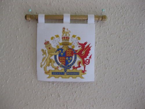 Tudor Medieval royal coat of arms dollhouse tapestry  