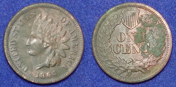 1864 L INDIAN HEAD CENT PENNY CIVIL WAR DATED RARE OLD U.S. TYPE COIN 