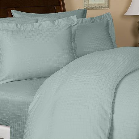 NEW 360tc Sateen DUVET SET Lt Blue Queen 100% Cotton  