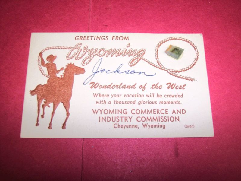 SI946 Vintage Greetings from Cheyenne Wyoming Jade Rock  