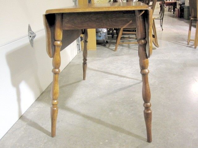 Antique Pine Drop Side Table and 2 Chairs NICE Small  