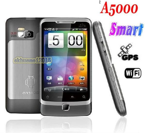 Unlocked Quad Band WIFI TV AGPS 2 sim Smart Android 2.2 A5000 