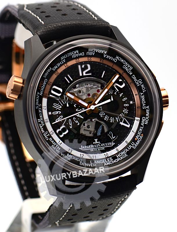 Jaeger LeCoultre Amvox 5 World Chrono   Ceramic Case & Rose Gold 