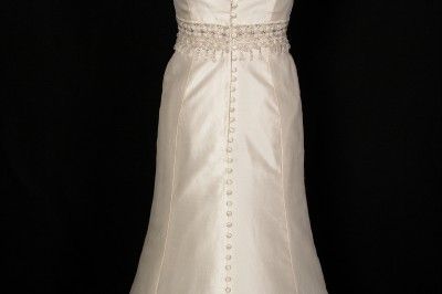 Anne Barge La Fleur LF184 Ivory Silk Shantung Couture Bridal Wedding 