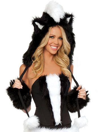 Furry Flower The Skunk Hood With Ears 80084  