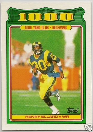 HENRY ELLARD #21 1988 Topps 1000 Yard Club card RAMS  