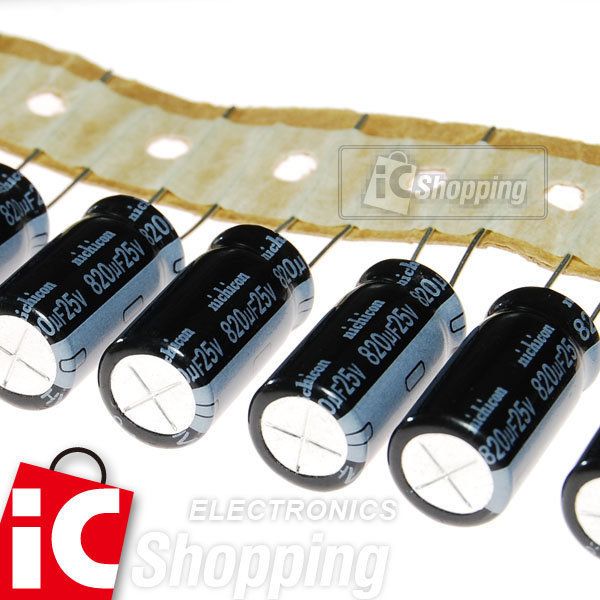 10x 25V820uF Electrolytic Capacitor, 10x 21mm 105°C  