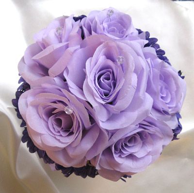 Bridal Bouquet wedding flowers LAVENDER PURPLE DAISY  