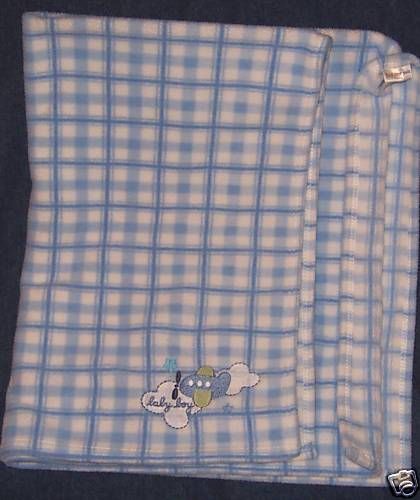 Carters Just One Year Blue airplane boy plane blanket  