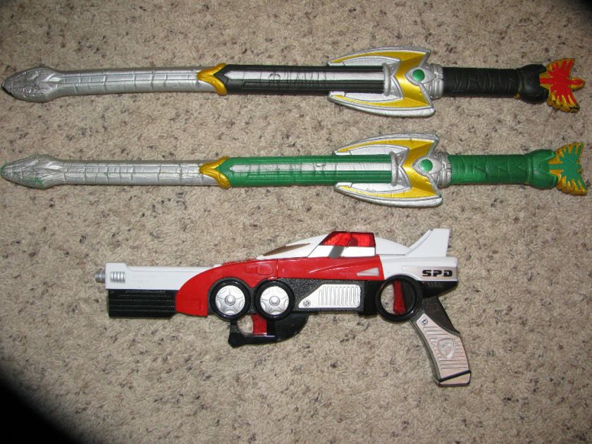 Lot POWER RANGER Weapons Guns Foam Sword RARE Morph 3 in 1 Noise Light 