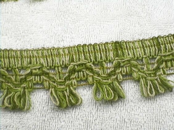 Two   Tone Green Mix LOOPED BRUSH Trim Fringe 1y  