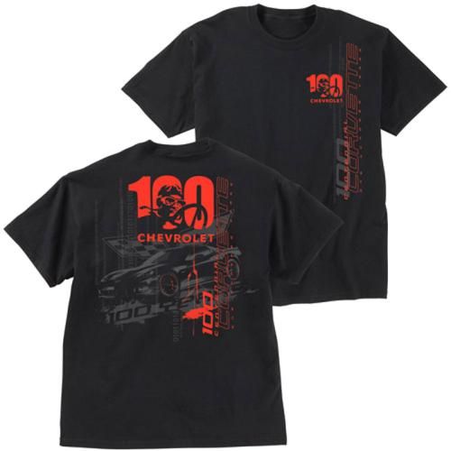 2012 Chevy Centennial Edition T shirt featuring Corvette Black X Large 