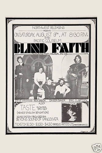 Blind Faith @ Pacific Coliseum Concert Poster 1969  