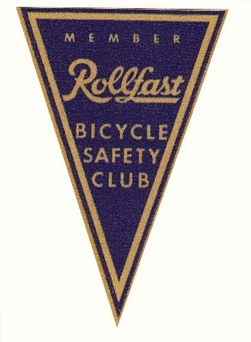 Vintage sticker ROLLFAST Schwinn Columbia Raleigh Elgin  