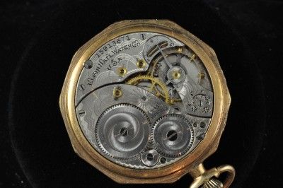 VINTAGE 12S ELGIN DECAGON POCKETWATCH GRADE 315 RUNNING  