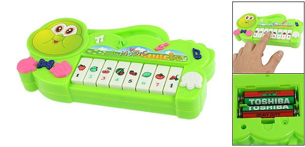 Children Cartoon Frog 8 Keys Electronic Piano Organ Toy Green  