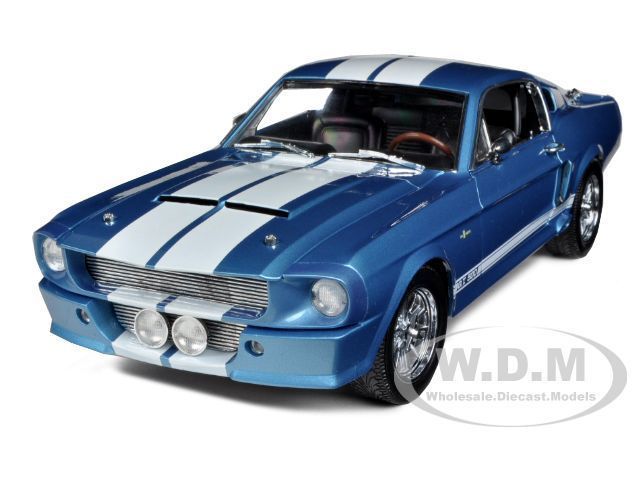 1967 SHELBY MUSTANG GT500 BLUE W WHITE STRIPES 1/18 BY SHELBY 