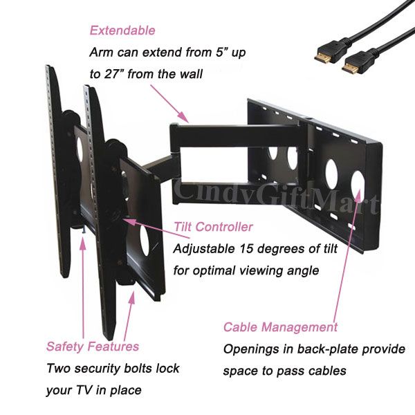 features fits most 37 40 42 45 46 50 52 55 inch flat panel screens 