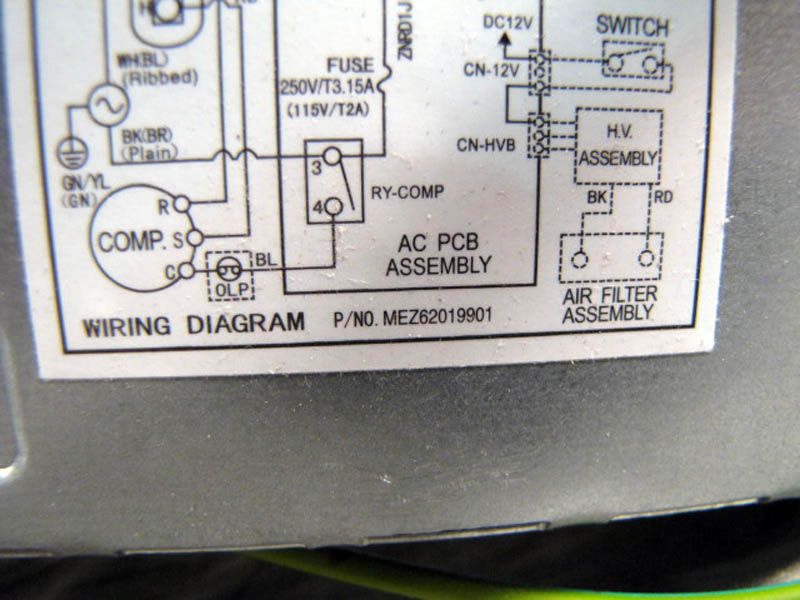 LG Case Assembly Air Conditioning A/C Control Unit w/ Power Cord 