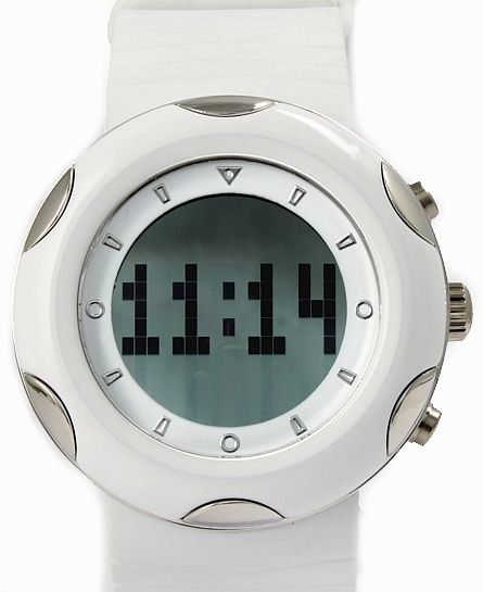   BackLight White Bezel Ladies Women Analog Digital Watch AW366B  