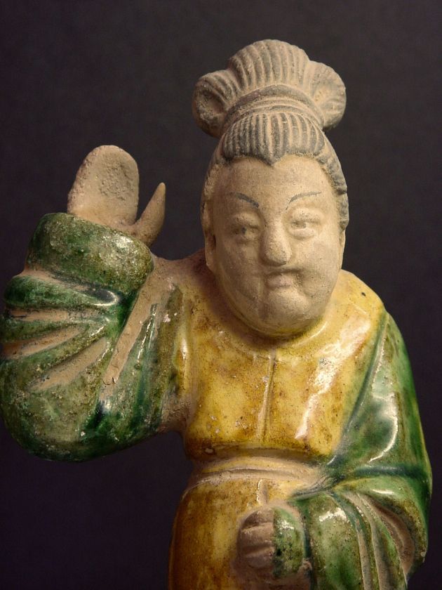 ANCIENT CHINESE MING TERRACOTTA POTTERY COURT FIGURES  