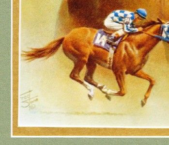 Secretariat fine art Fred Stone Double Mat Ron Turcotte Triple Crown 