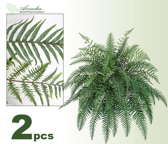 TWO 36 River Fern Hanging Artificial Silk Plants 200  